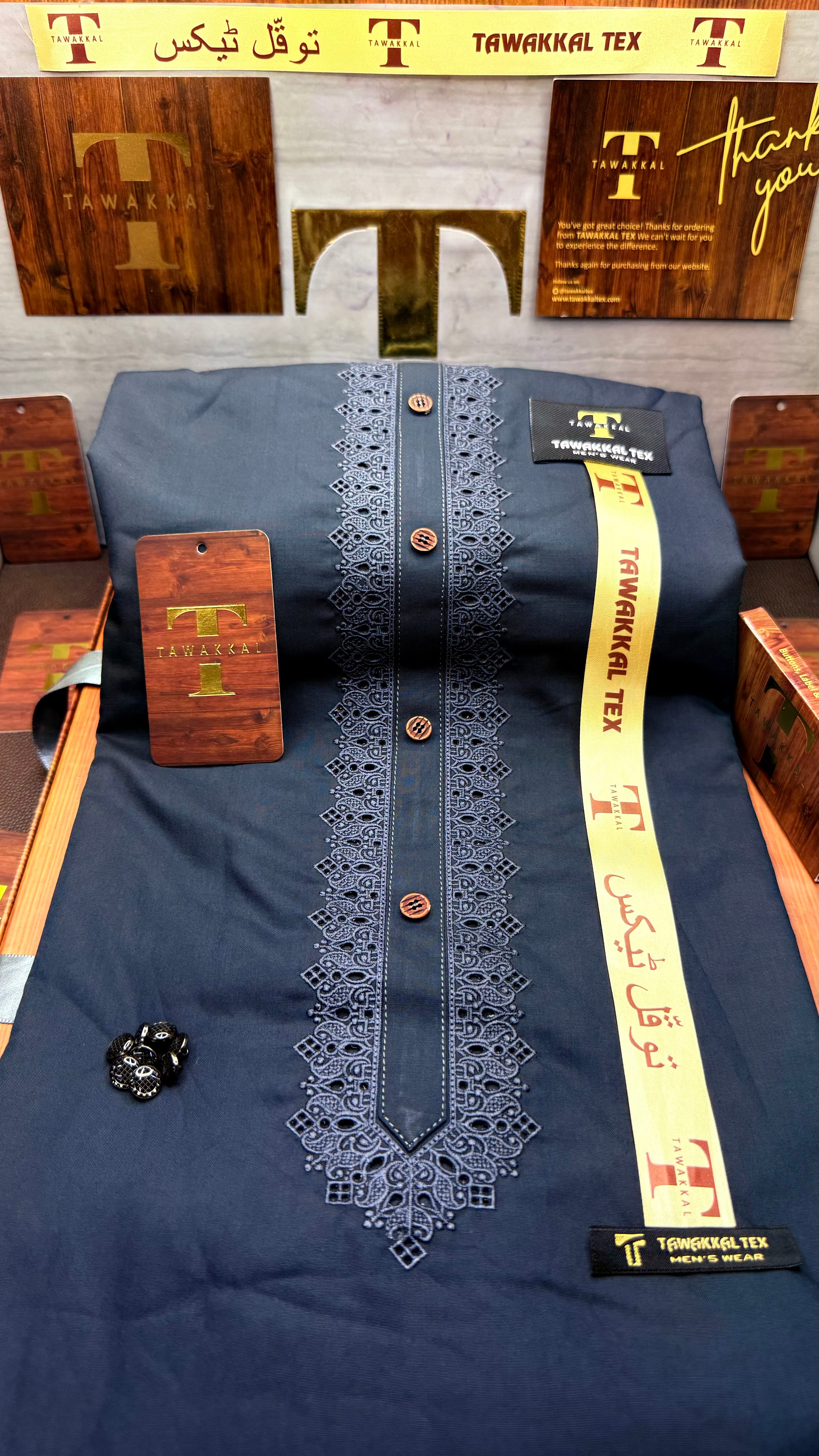 -47 OCEAN STEEL KURTA SALAWAR (PREMIUM SULEMANI EMBROIDERY PATHANI)