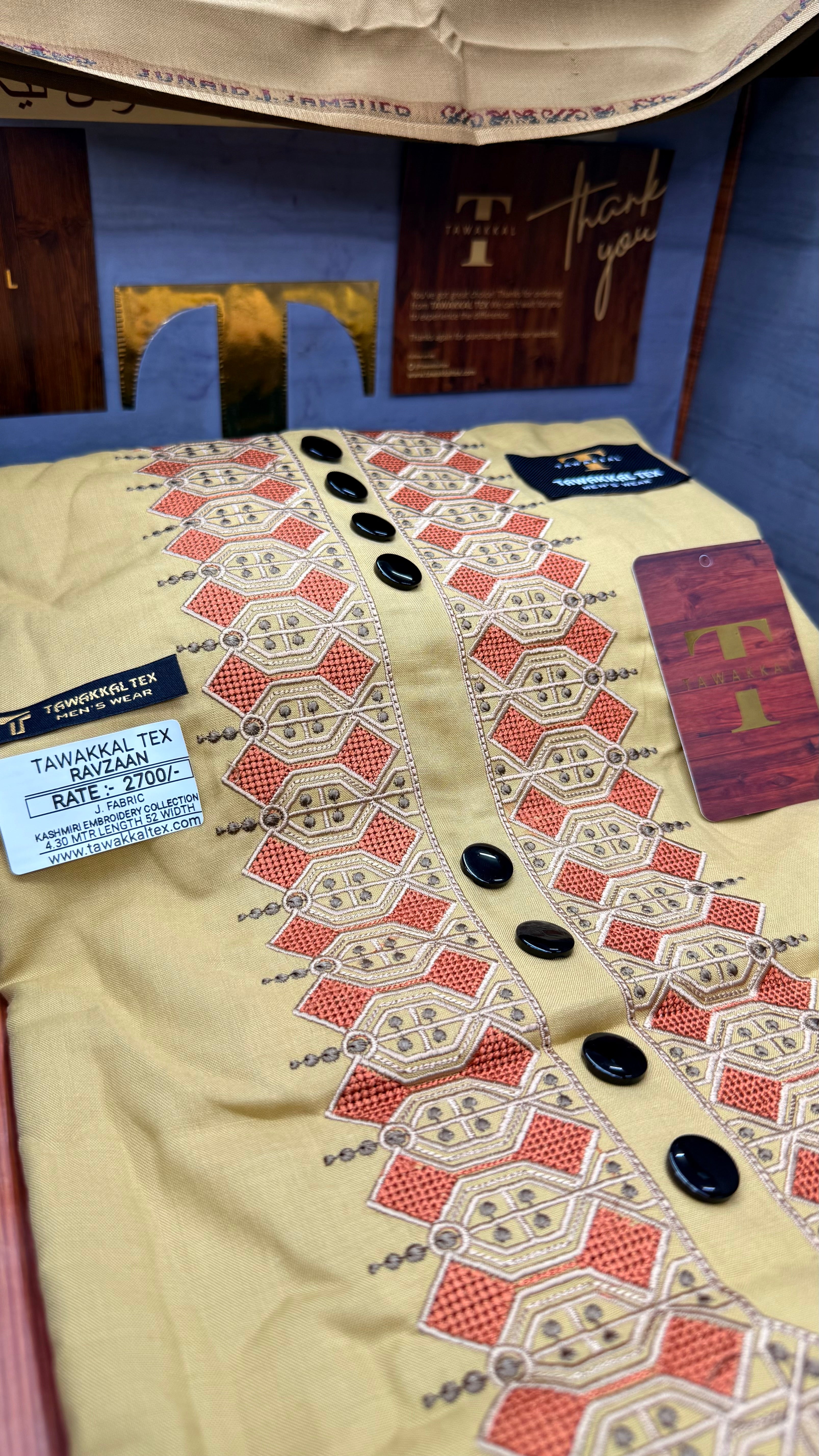 RAVZAAN GOLDEN DUNE 106-05 MULTI COLOUR KASHMIRI EMBROIDERY UNSTICHED FULL KURTA SALWAR PATHANI (J. FABRIC IMPORTED) “Pics are clicked in HD cameras. Original color may vary from mobile to mobile depending on your handset. – Tawakkal Tex”