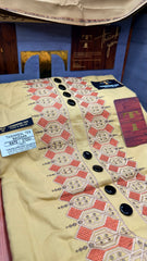 RAVZAAN GOLDEN DUNE 106-05 MULTI COLOUR KASHMIRI EMBROIDERY UNSTICHED FULL KURTA SALWAR PATHANI (J. FABRIC IMPORTED) “Pics are clicked in HD cameras. Original color may vary from mobile to mobile depending on your handset. – Tawakkal Tex”