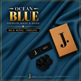 J. Men Premium Wash N Wear Fabric    – OCEN BLUE –  | 4.5 Meter