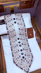 SUNEHRI CHINAR IVORY NOIR 107-10 MULTI COLOUR KASHMIRI EMBROIDERY UNSTICHED FULL KURTA SALWAR PATHANI (J. FABRIC IMPORTED) “Pics are clicked in HD cameras. Original color may vary from mobile to mobile depending on your handset. – Tawakkal Tex”