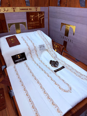A AFTAB-E-ZAR BOSKI WHITE MULTANI ADVANCE TARKASHI HAND EMBROIDERY (TAWAKKAL TEX)
