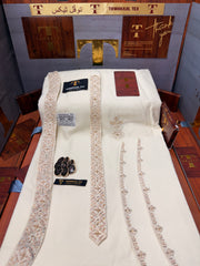 FAKHAR-E-MULK BOSKI CREAM MULTANI ADVANCE TARKASHI HAND EMBROIDERY (TAWAKKAL TEX)