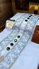 ZARGHAM SKYLINE 109-06 MULTI COLOUR KASHMIRI EMBROIDERY UNSTICHED FULL KURTA SALWAR PATHANI (J. FABRIC IMPORTED) “Pics are clicked in HD cameras. Original color may vary from mobile to mobile depending on your handset. – Tawakkal Tex”