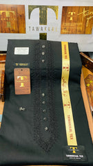 SIKANDAR SULEMMANI JET BLACK D04C08 KURTA SALAWAR (SULEMANI AZIZI EMBROIDERED COLLECTION)