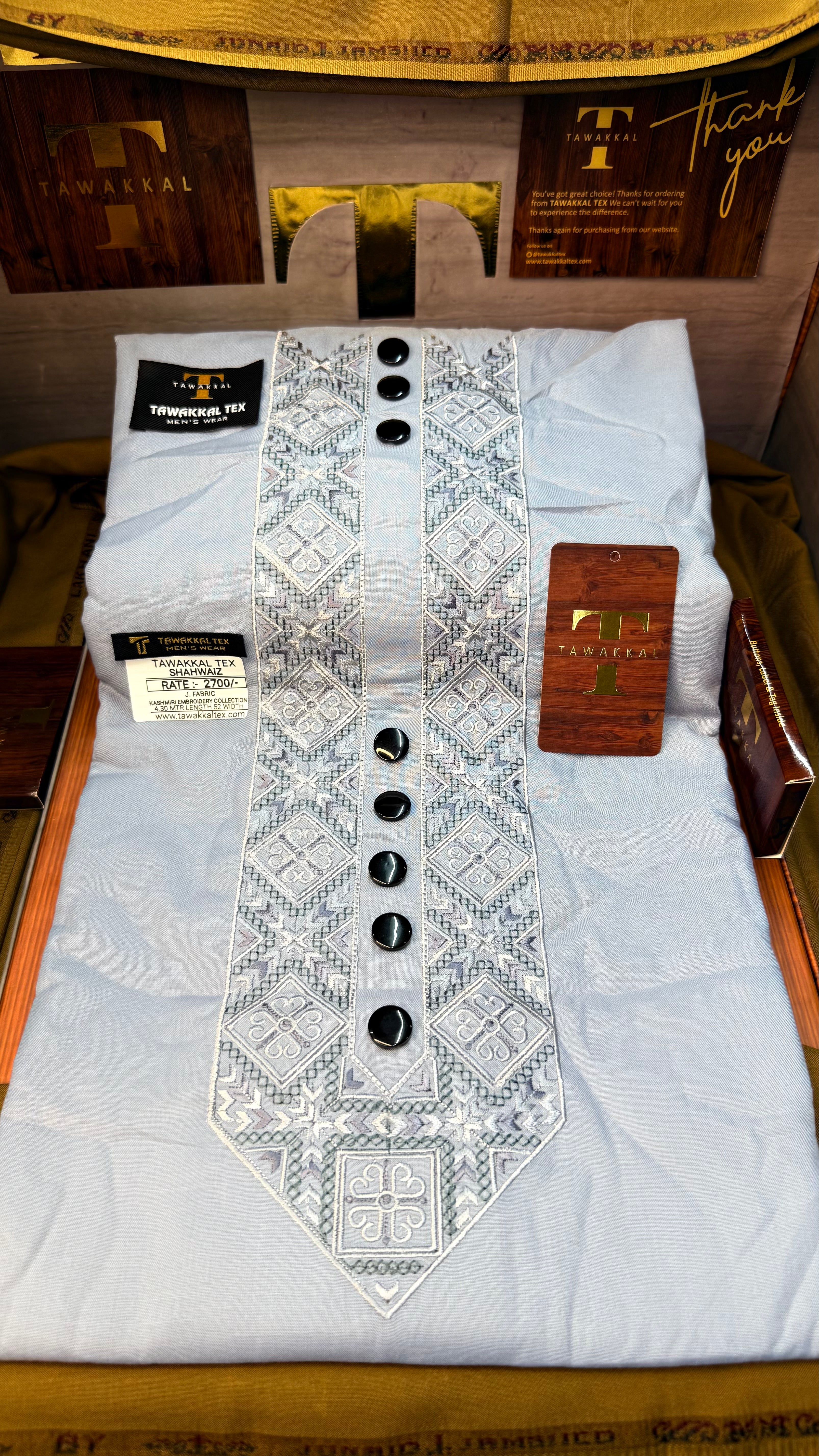 SHAHWAIZ GREY FROST 110-08 MULTI COLOUR KASHMIRI EMBROIDERY UNSTICHED FULL KURTA SALWAR PATHANI (J. FABRIC IMPORTED) “Pics are clicked in HD cameras. Original color may vary from mobile to mobile depending on your handset. – Tawakkal Tex”