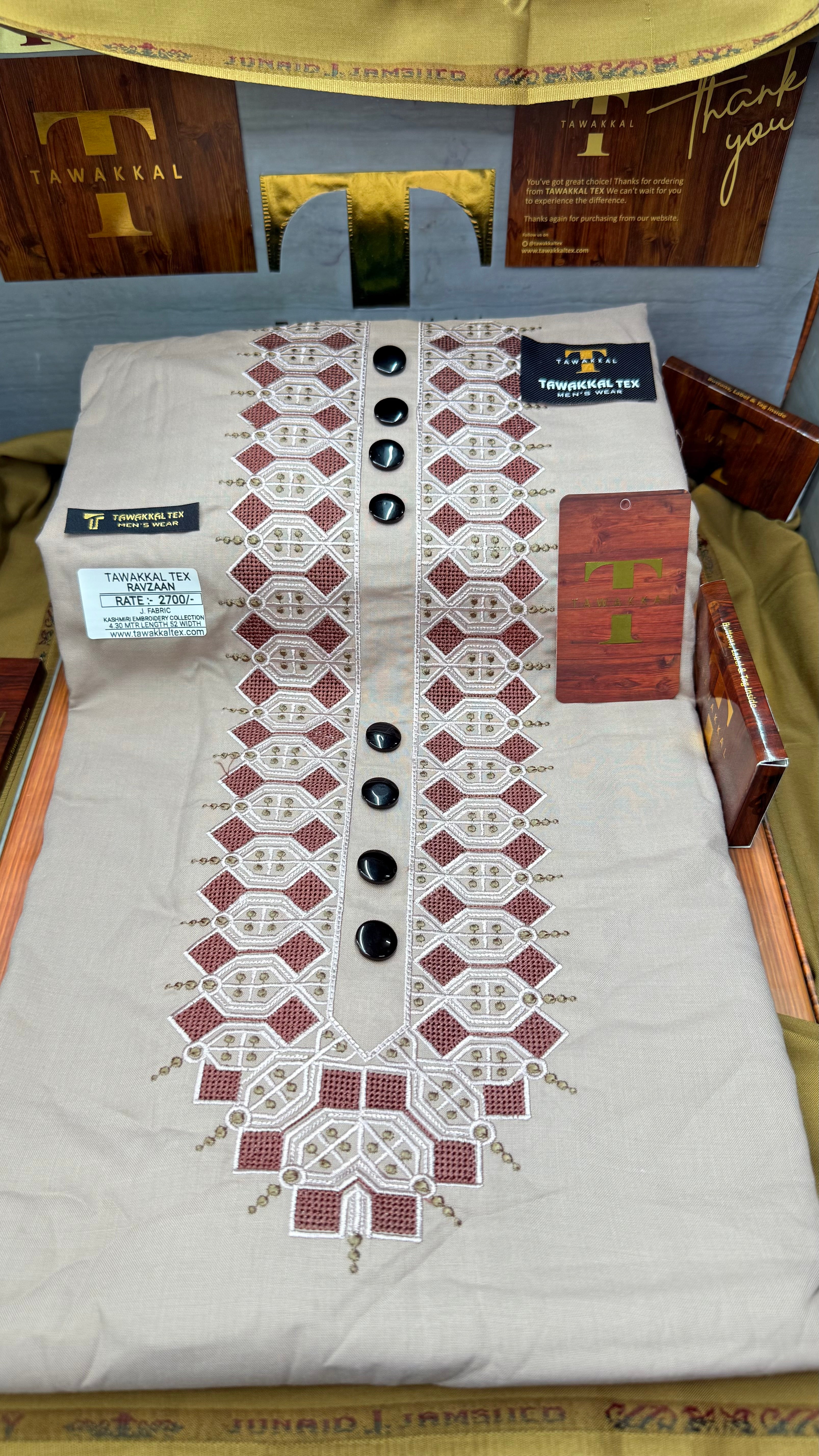 RAVZAAN MAUVE STONE 106-02 MULTI COLOUR KASHMIRI EMBROIDERY UNSTICHED FULL KURTA SALWAR PATHANI (J. FABRIC IMPORTED) “Pics are clicked in HD cameras. Original color may vary from mobile to mobile depending on your handset. – Tawakkal Tex”