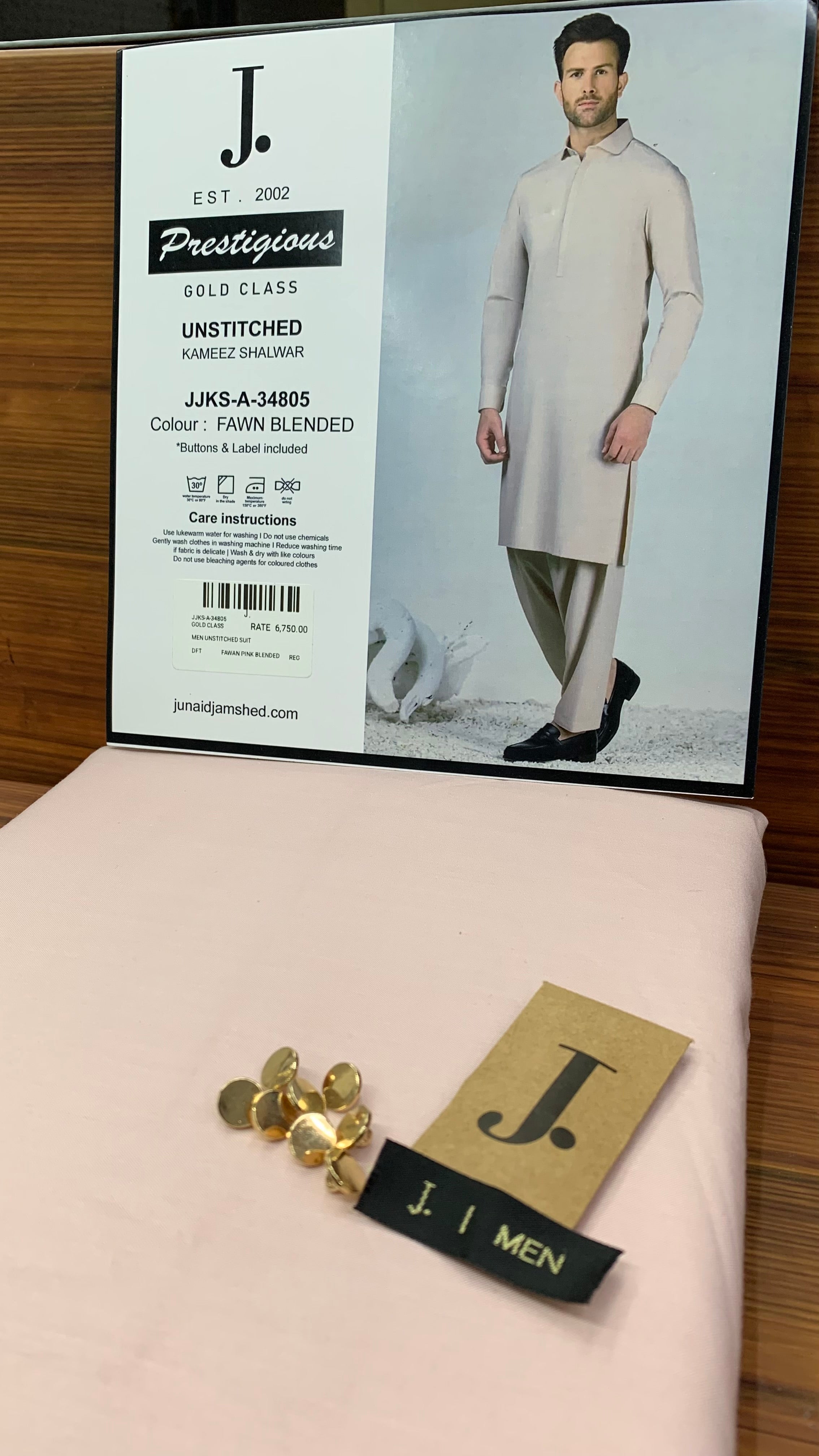 J. JJKS-A-34805 -FAWN LIGHT PINK- (JUNAID JAMSHED)