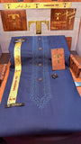 -92 ROYAL AZURE BLUE KURTA SALAWAR (PREMIUM SULEMANI EMBROIDERY PATHANI)