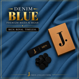 J. Men Premium Wash N Wear Fabric  – DENIM BLUE –  | 4.5 Meter