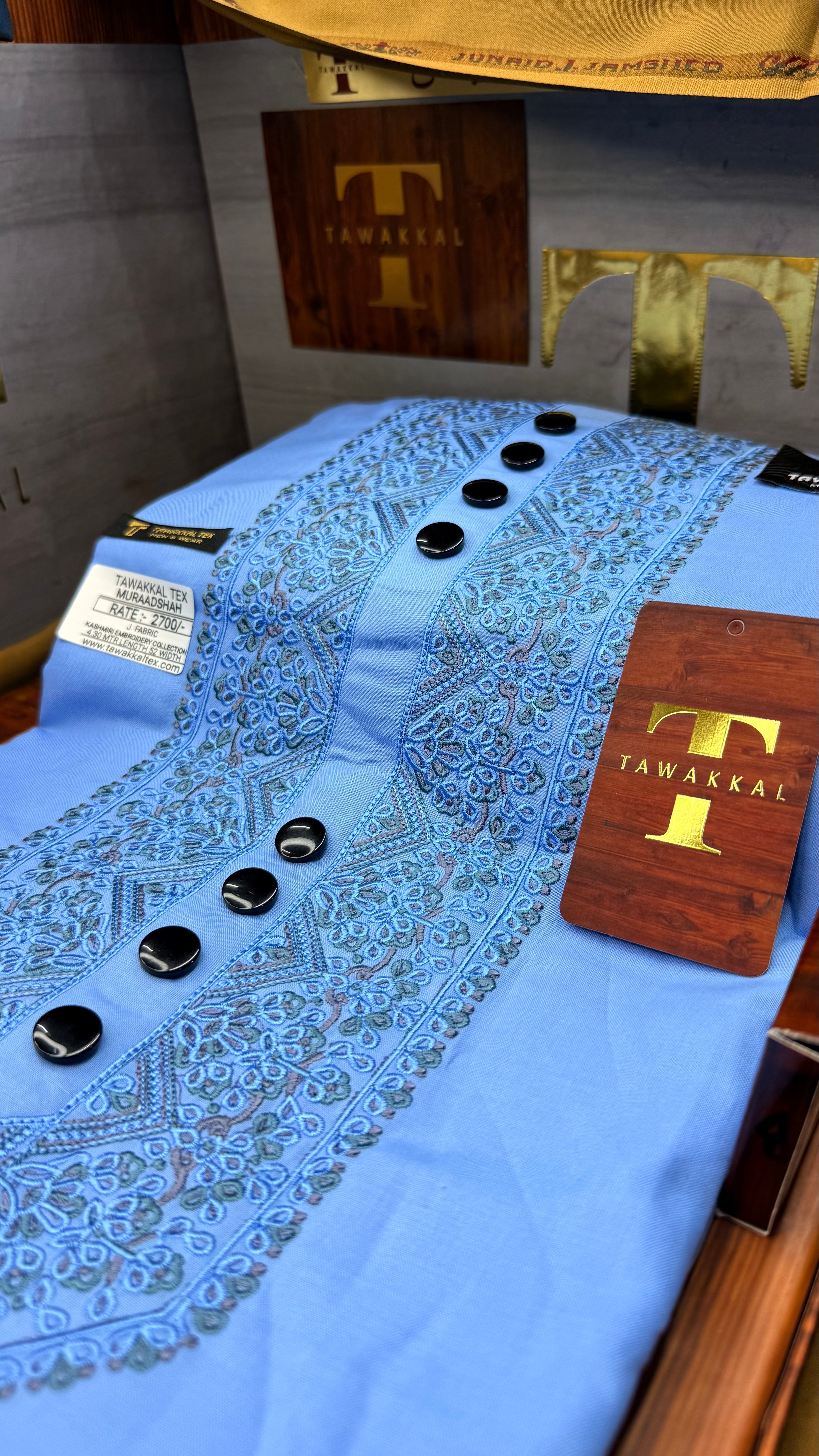 MURAADSHAH SKYLINE 104-06 MULTI COLOUR KASHMIRI EMBROIDERY UNSTICHED FULL KURTA SALWAR PATHANI (J. FABRIC IMPORTED) “Pics are clicked in HD cameras. Original color may vary from mobile to mobile depending on your handset. – Tawakkal Tex”