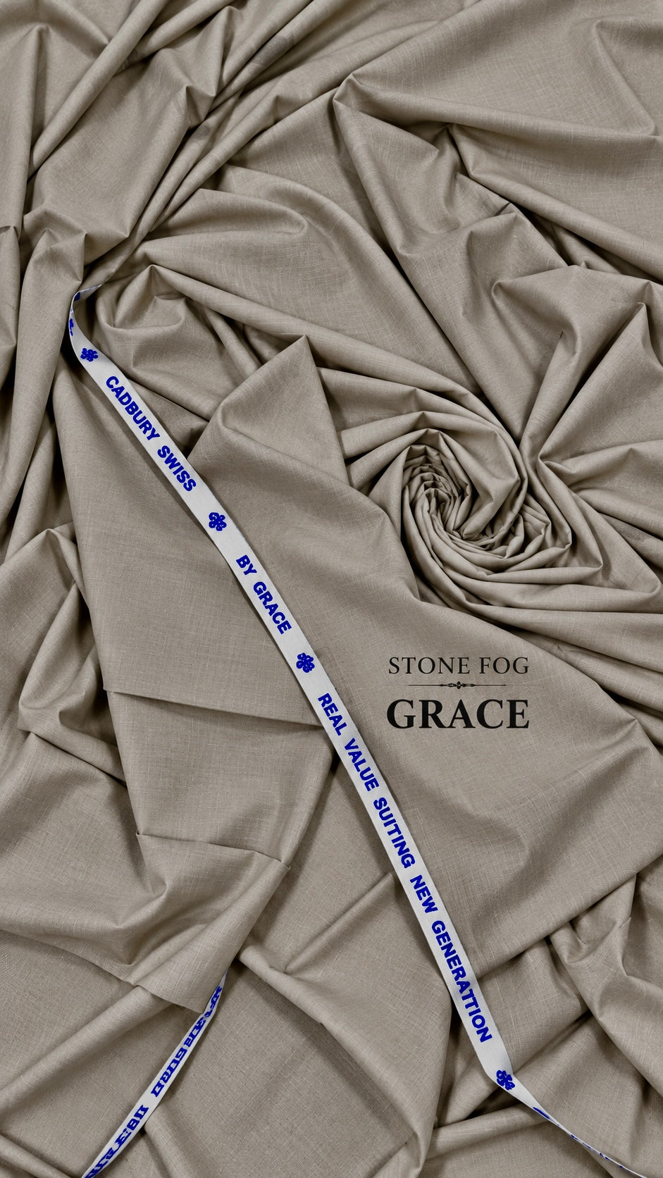 -GRACE CADBURY SWISS — STONE FOG Premium All Seasons Use Kurta Salwar Fabric 4.75MTR | 52 Width (GRACE INTERNATIONAL)