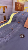 -92 OCEAN STEEL KURTA SALAWAR (PREMIUM SULEMANI EMBROIDERY PATHANI)