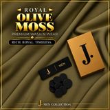 J. Men Premium Wash N Wear Fabric  – ROYAL OLIVE MOSS –  | 4.5 Meter