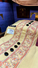 ZARGHAM GOLDEN DUNE 109-05 MULTI COLOUR KASHMIRI EMBROIDERY UNSTICHED FULL KURTA SALWAR PATHANI (J. FABRIC IMPORTED) “Pics are clicked in HD cameras. Original color may vary from mobile to mobile depending on your handset. – Tawakkal Tex”