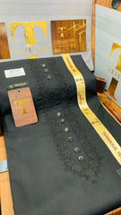 BADAR SULEMANI JET BLACK D05C08 KURTA SALAWAR (SULEMANI AZIZI EMBROIDERED COLLECTION)