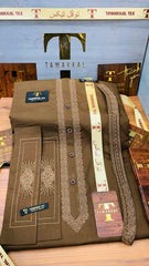 BROWN COLOURS EMBROIDERED.          (AZIZI EMBROIDERED COLLECTION)