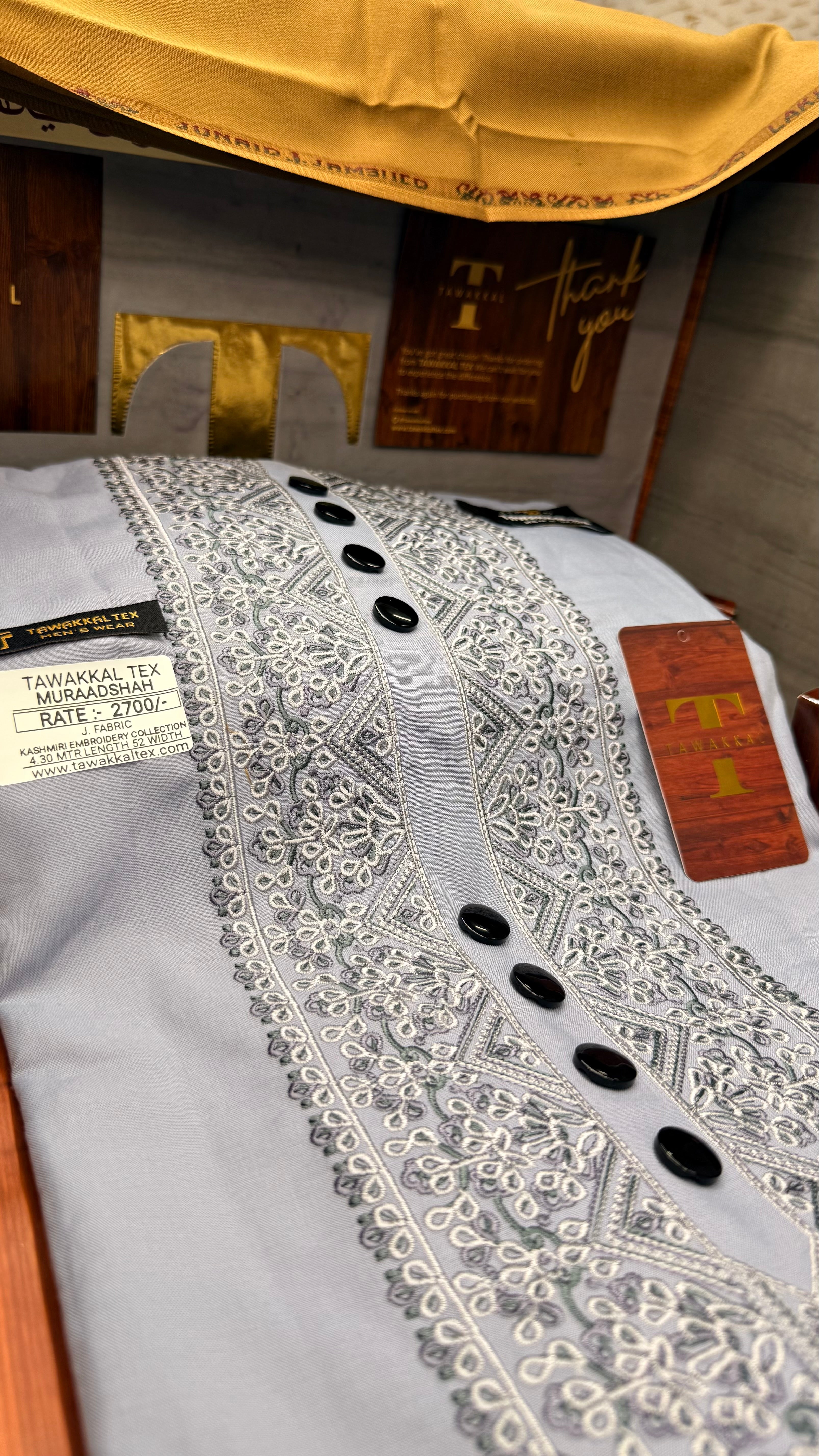 MURAADSHAH GREY FROST 104-08 MULTI COLOUR KASHMIRI EMBROIDERY UNSTICHED FULL KURTA SALWAR PATHANI (J. FABRIC IMPORTED) “Pics are clicked in HD cameras. Original color may vary from mobile to mobile depending on your handset. – Tawakkal Tex”