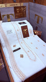 -SULTAN-E-AAFREEN BOSKI KING WHITE ADVANCE TARKASHI EMBROIDERY UNSTICHED KURTA SALWAR PATHANI (TAWAKKAL TEX)