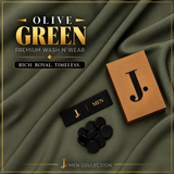 J. Men Premium Wash N Wear Fabric    – OLIVE GREEN –  | 4.5 Meter