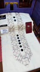 SHAHWAIZ PEARL CREAM 110-03MULTI COLOUR KASHMIRI EMBROIDERY UNSTICHED FULL KURTA SALWAR PATHANI (J. FABRIC IMPORTED) “Pics are clicked in HD cameras. Original color may vary from mobile to mobile depending on your handset. – Tawakkal Tex”