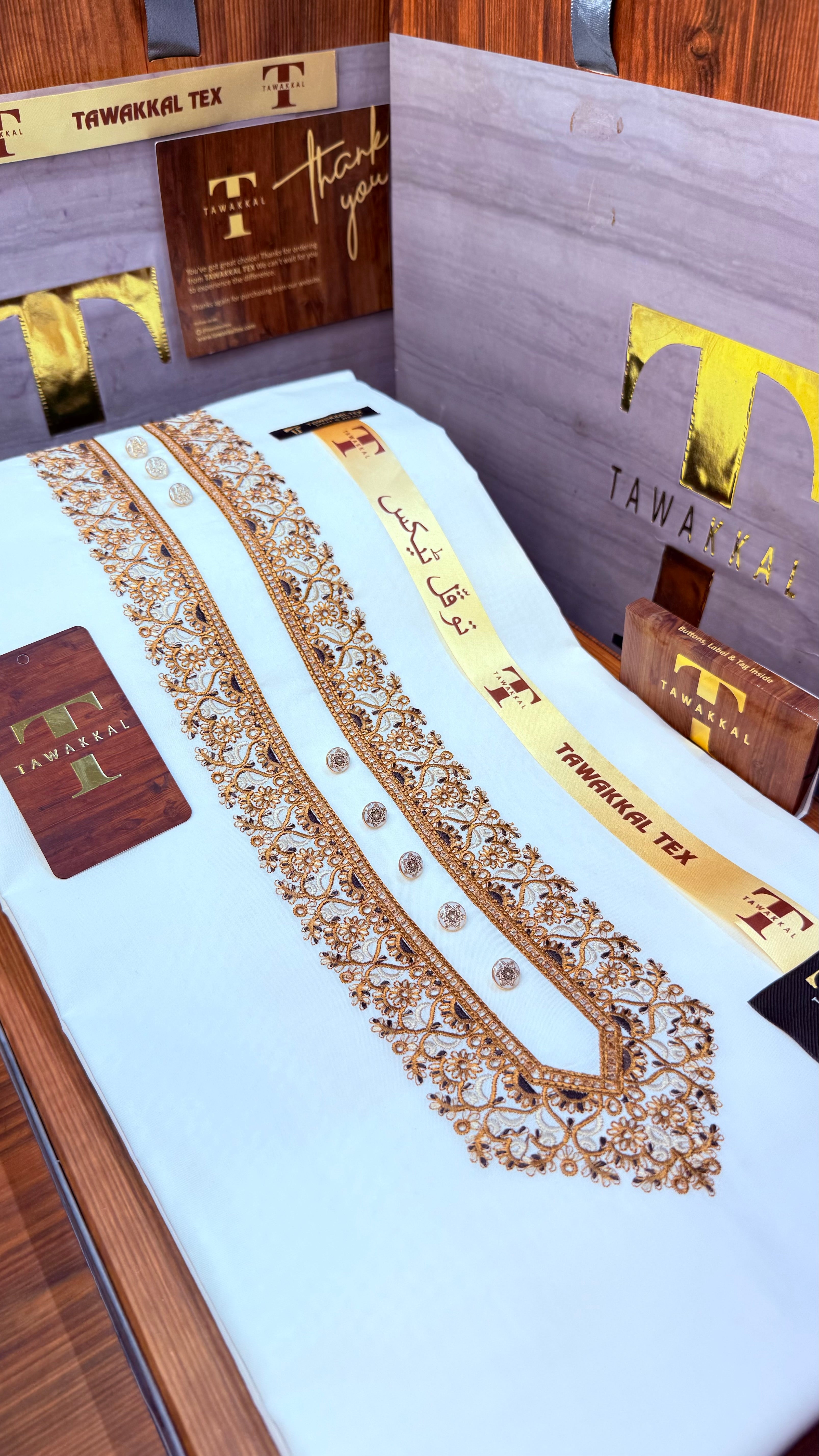 -A SULTAN GOLD KASHMIRI IMPORTED KURTA SALWAR PATHANI.(WITH AQ365 PERFUME FREE)