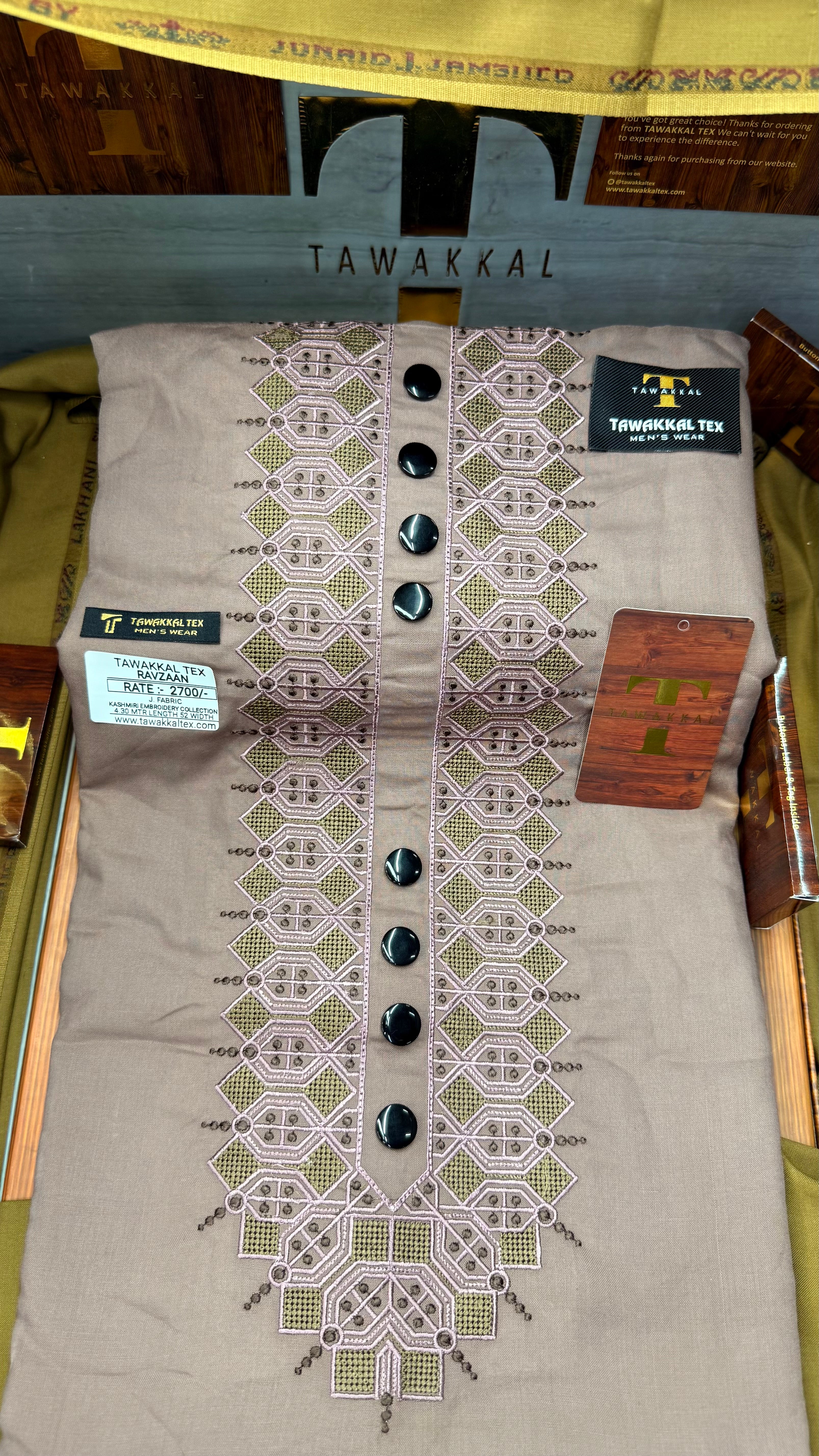 RAVZAAN AMBERWOOD 106-04 MULTI COLOUR KASHMIRI EMBROIDERY UNSTICHED FULL KURTA SALWAR PATHANI (J. FABRIC IMPORTED) “Pics are clicked in HD cameras. Original color may vary from mobile to mobile depending on your handset. – Tawakkal Tex”