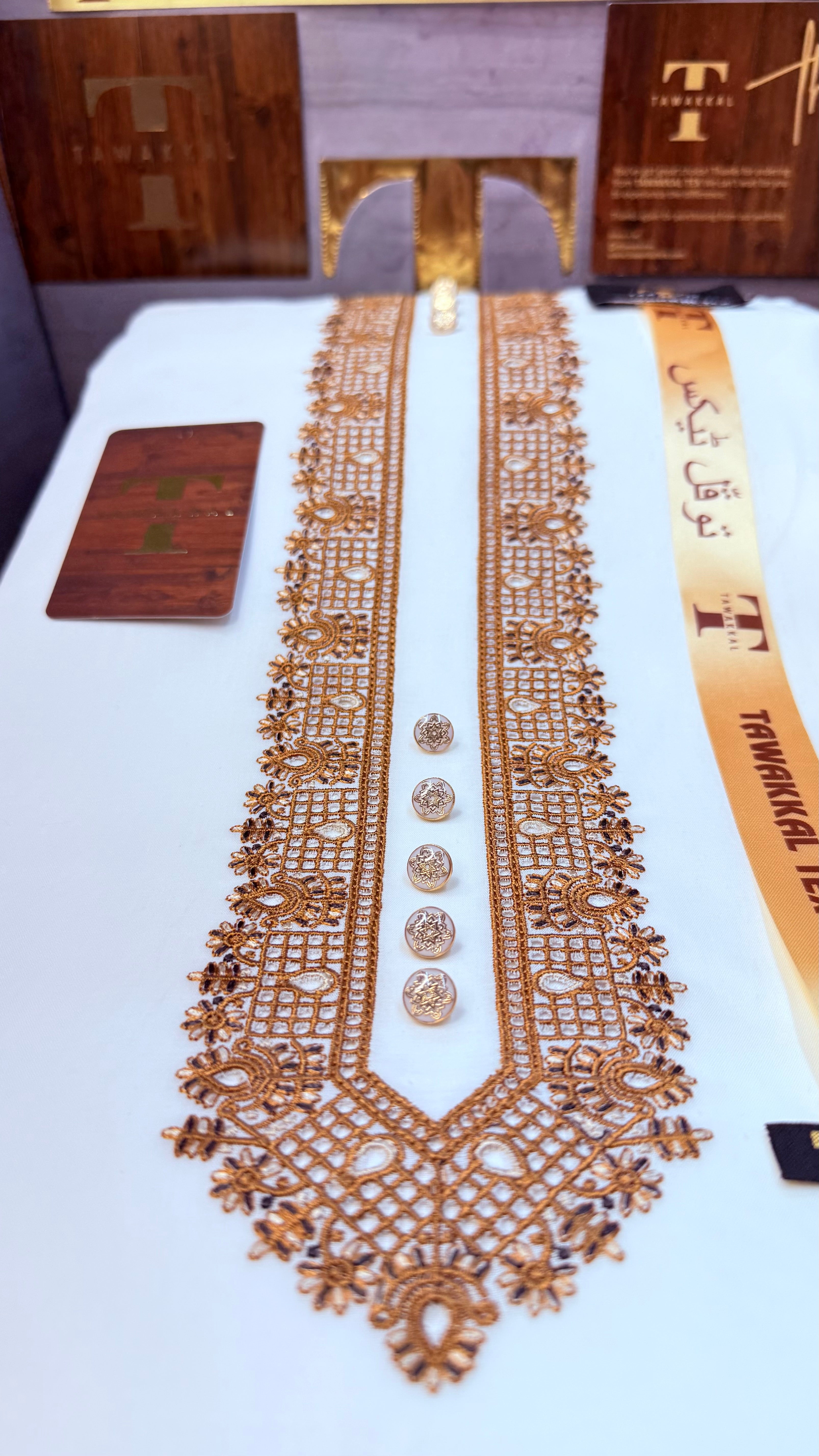 -ABEER GOLD KASHMIRI EMBROIDERY IMPORTED KURTA SALWAR PATHANI.(EID SPECIAL IMPORTED KASHMIRI COLLECTION)