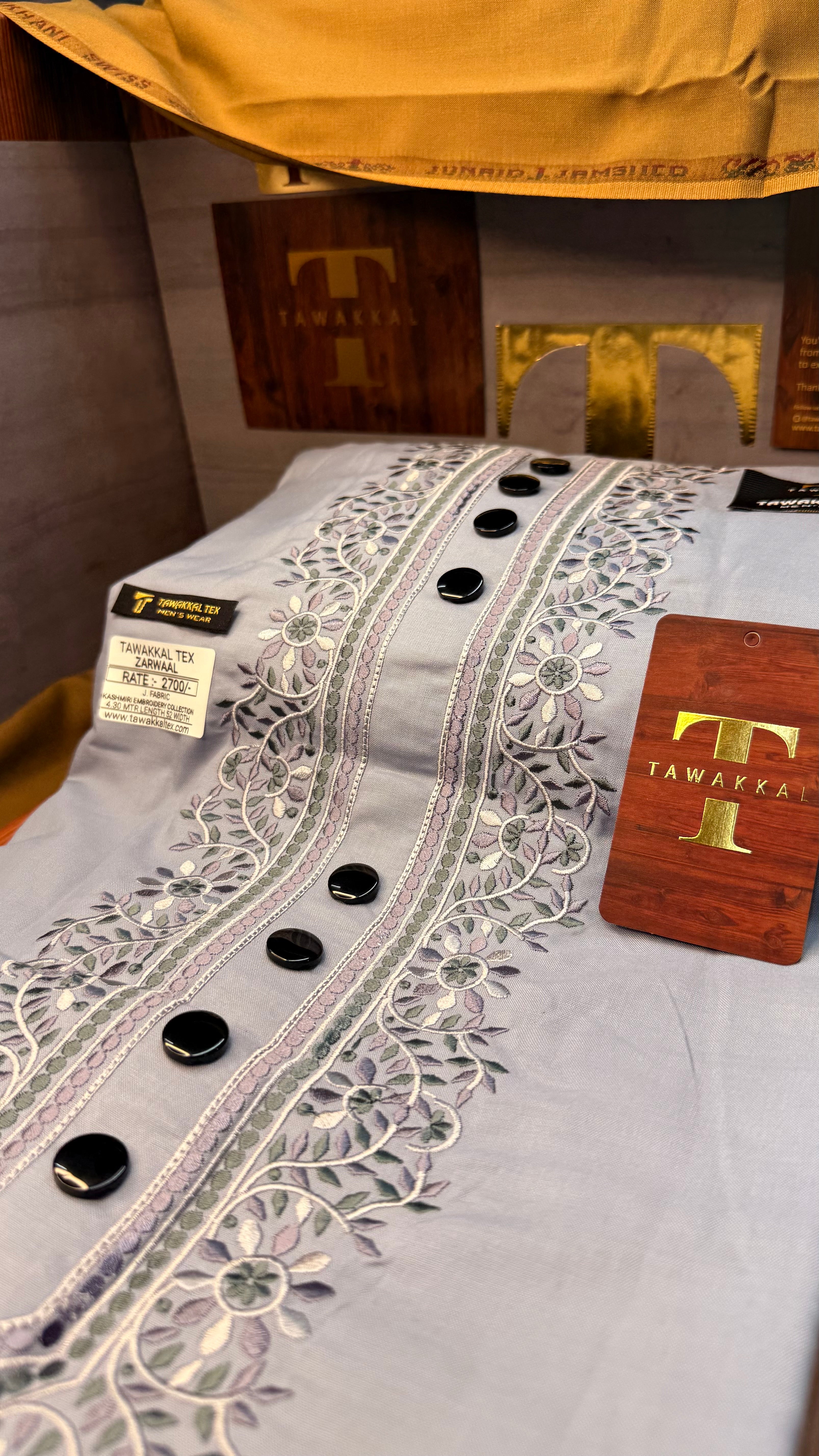 ZARWAAL FROST GREY 101-08 MULTI COLOUR KASHMIRI EMBROIDERY UNSTICHED FULL KURTA SALWAR PATHANI (J. FABRIC IMPORTED) “Pics are clicked in HD cameras. Original color may vary from mobile to mobile depending on your handset. – Tawakkal Tex”