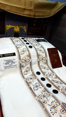 ZARGHAM IVORY NOIR 109-10 MULTI COLOUR KASHMIRI EMBROIDERY UNSTICHED FULL KURTA SALWAR PATHANI (J. FABRIC IMPORTED) “Pics are clicked in HD cameras. Original color may vary from mobile to mobile depending on your handset. – Tawakkal Tex”