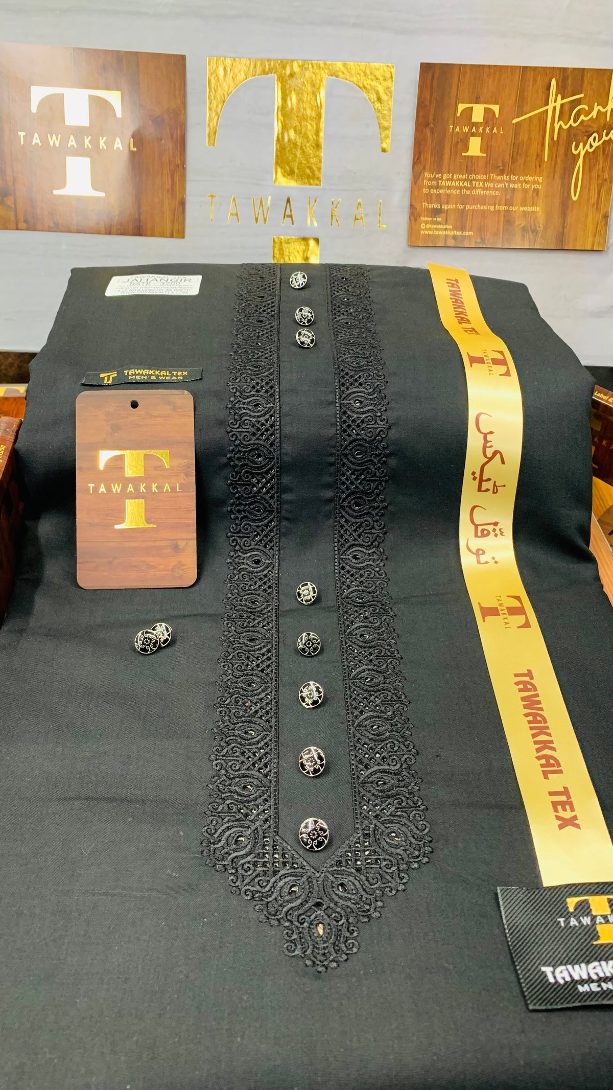 JAHANGIR JET BLACK D03C08 KURTA SALAWAR (SULEMANI AZIZI EMBROIDERED COLLECTION)