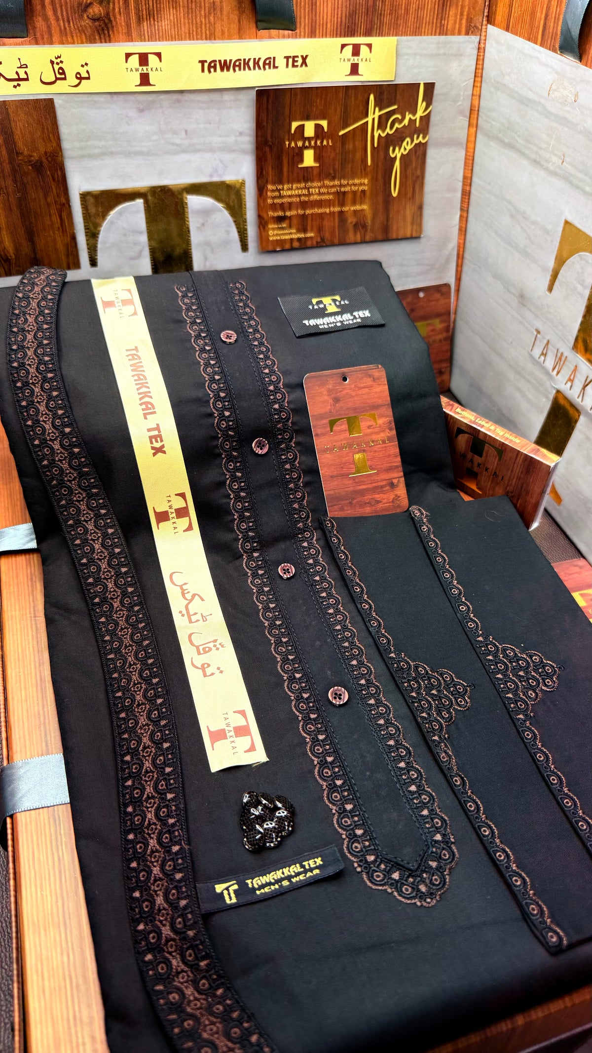 -72 MIDNIGHT BLACK KURTA SALAWAR (PREMIUM SULEMANI EMBROIDERY PATHANI) (Copy)