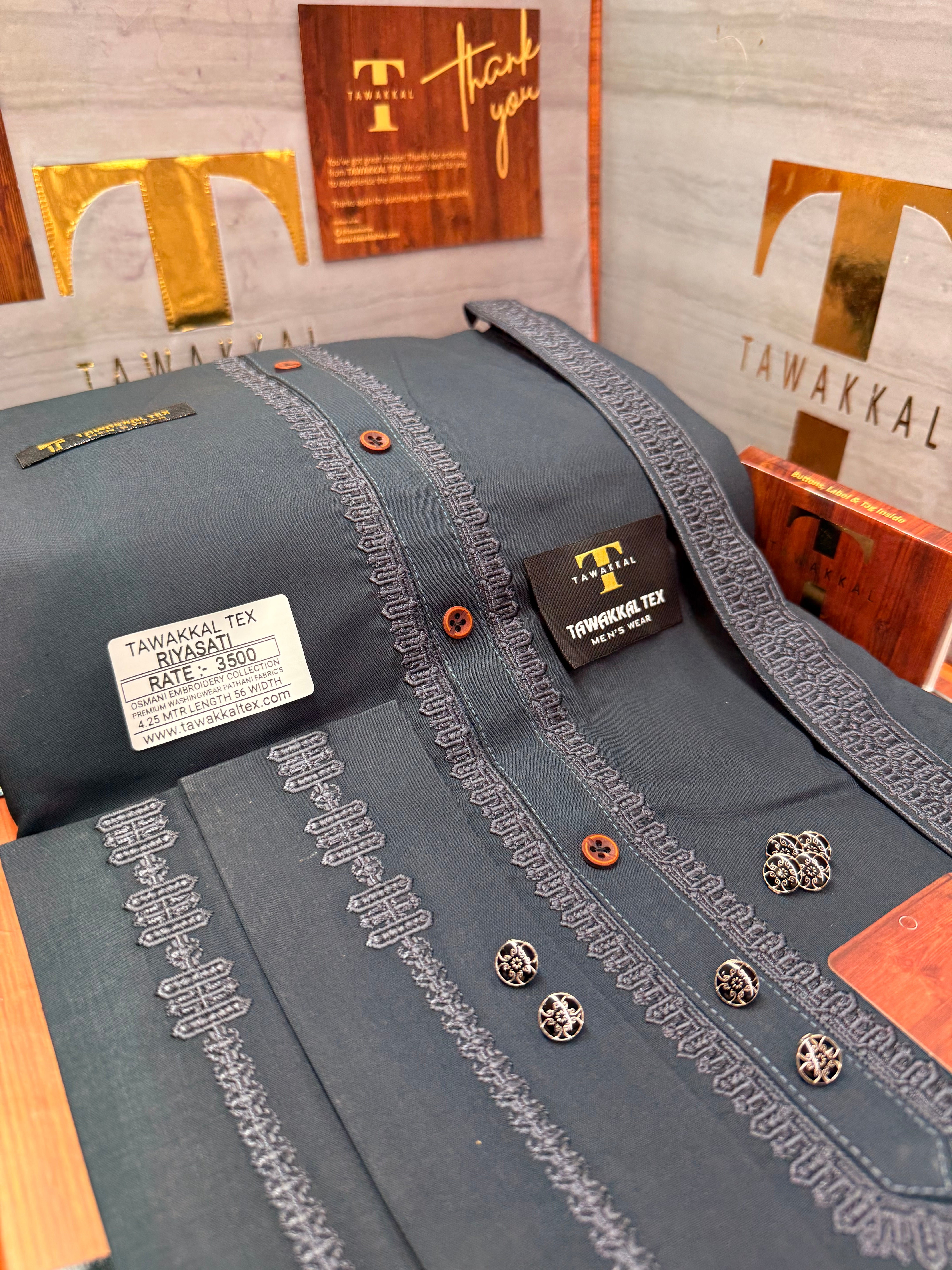 OSM-8126 ANGORI GREEN RIYASATI  KURTA SALAWAR (PREMIUM OSMANI EMBROIDERY PATHANI)