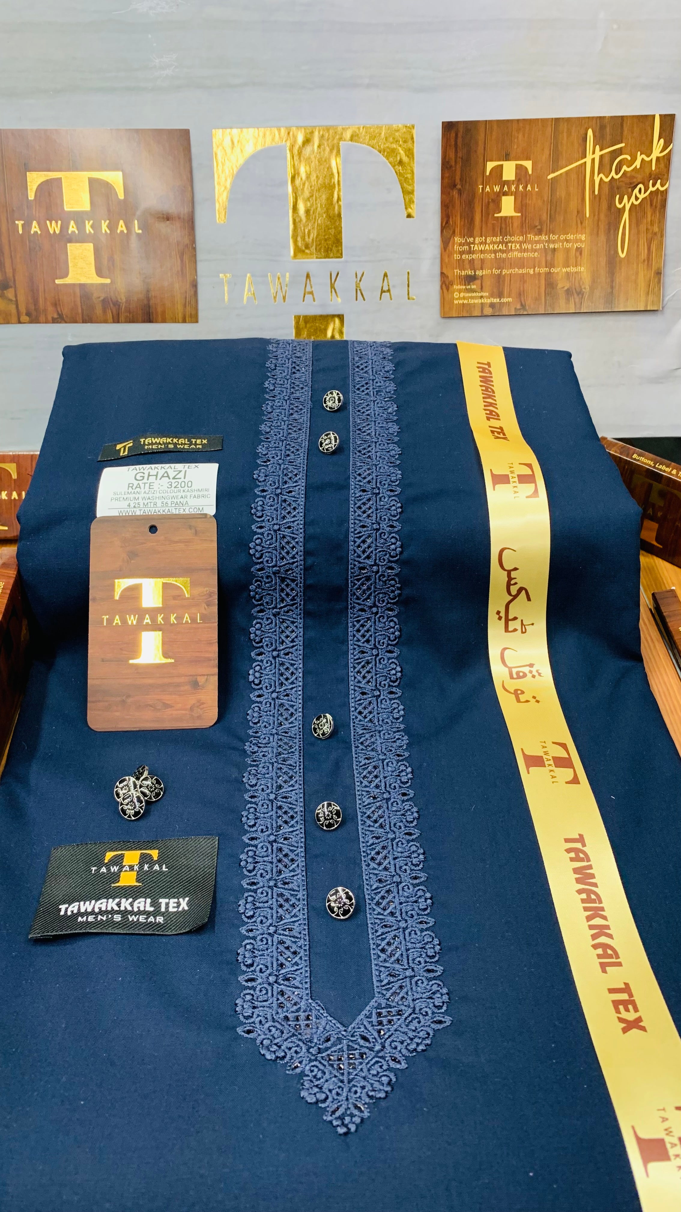 GHAZI SULEMANI NAVY BLUE D08C04 KURTA SALAWAR (SULEMANI AZIZI EMBROIDERED COLLECTION)
