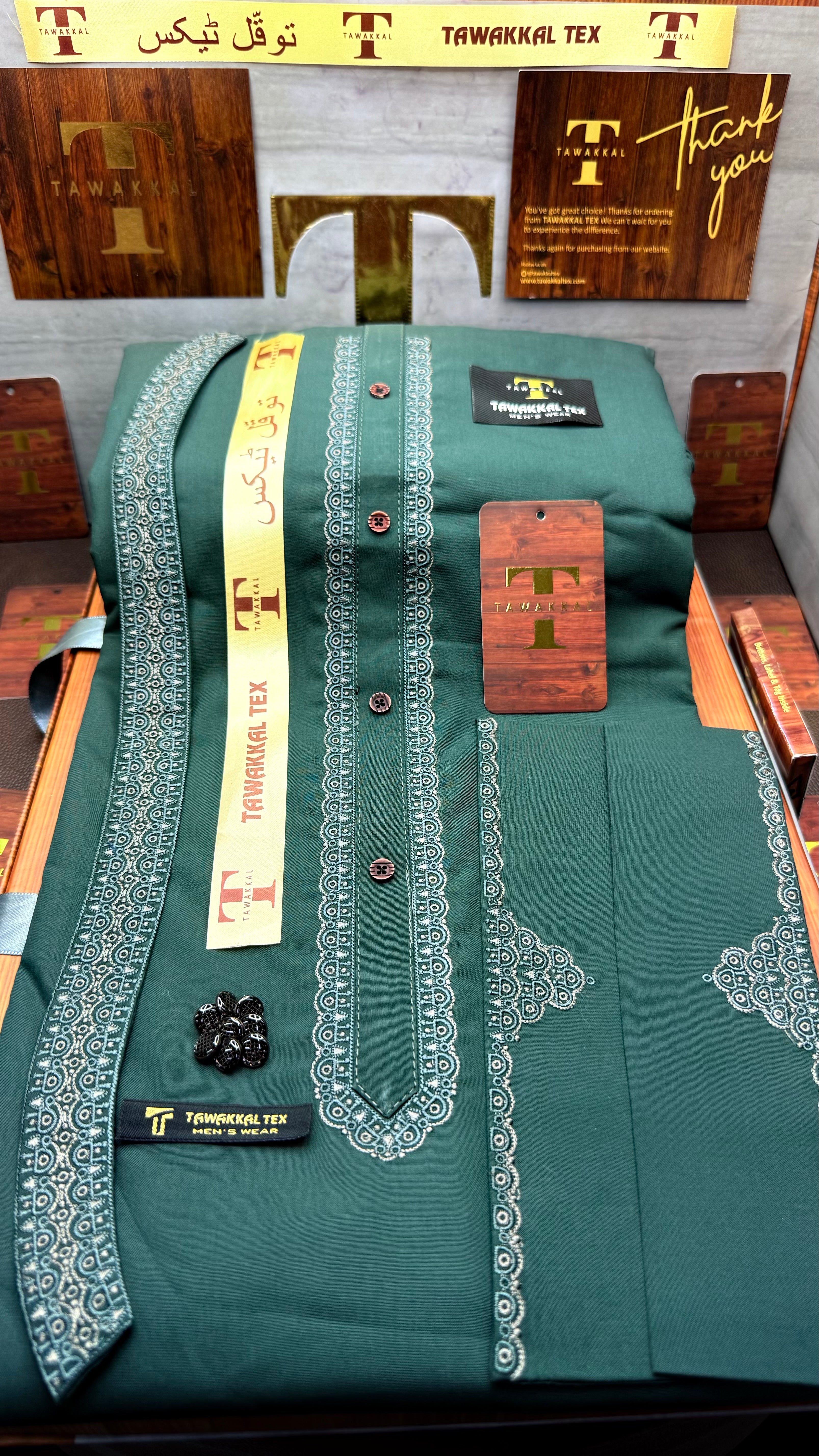-72 EMERALD DUST GREEN KURTA SALAWAR (PREMIUM OSMANI EMBROIDERY PATHANI)