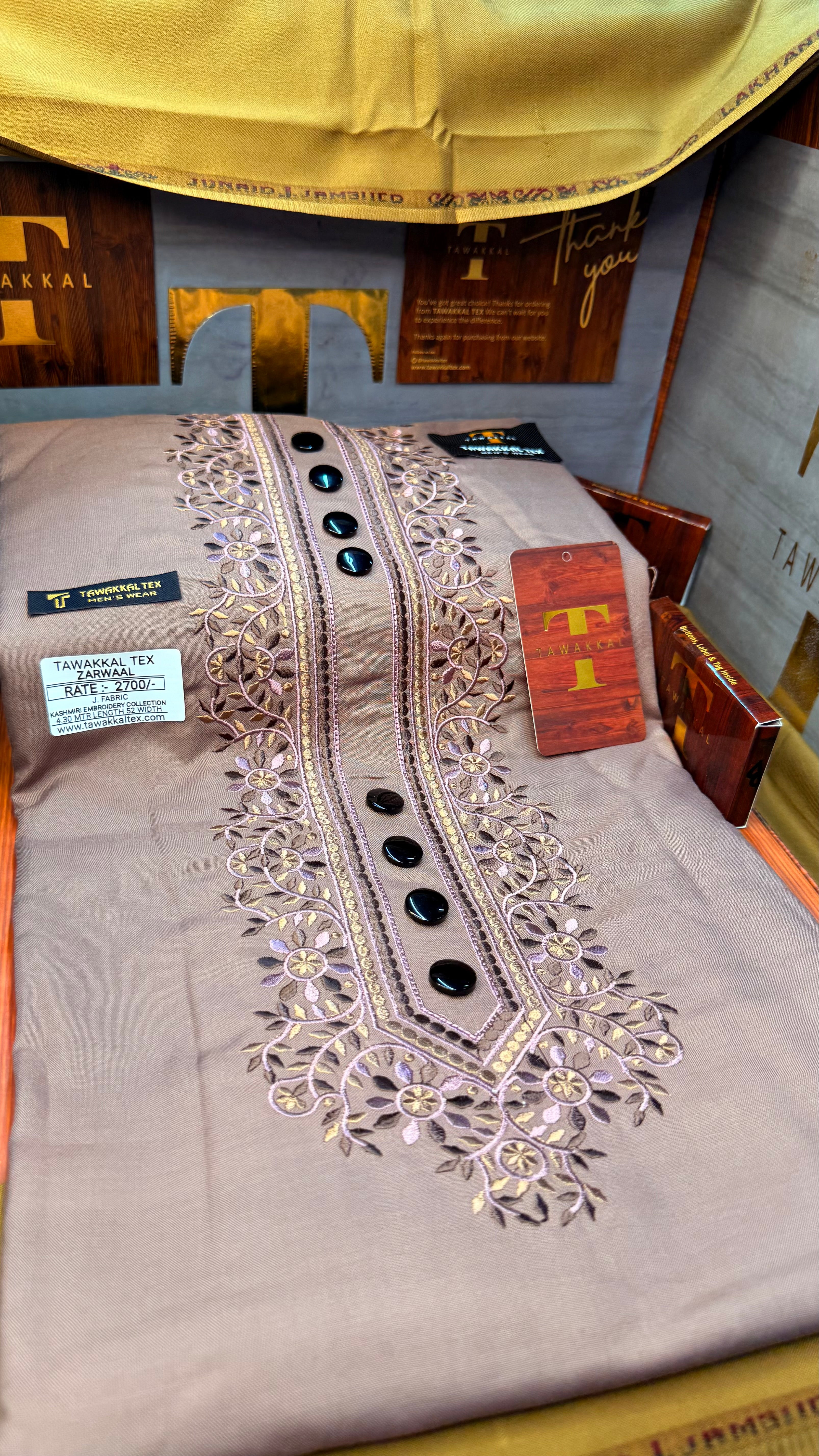 ZARWAAL ROSE DUST 101-01 MULTI COLOUR KASHMIRI EMBROIDERY UNSTICHED FULL KURTA SALWAR PATHANI (J. FABRIC IMPORTED) “Pics are clicked in HD cameras. Original color may vary from mobile to mobile depending on your handset. – Tawakkal Tex”