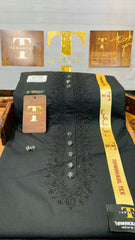 AZLAAN SULEMANI JET BLACK D03C08 KURTA SALAWAR (SULEMANI AZIZI EMBROIDERED COLLECTION)