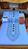 SKYLINE 106-06MULTI COLOUR KASHMIRI EMBROIDERY UNSTICHED FULL KURTA SALWAR PATHANI Tawakkal Tex”