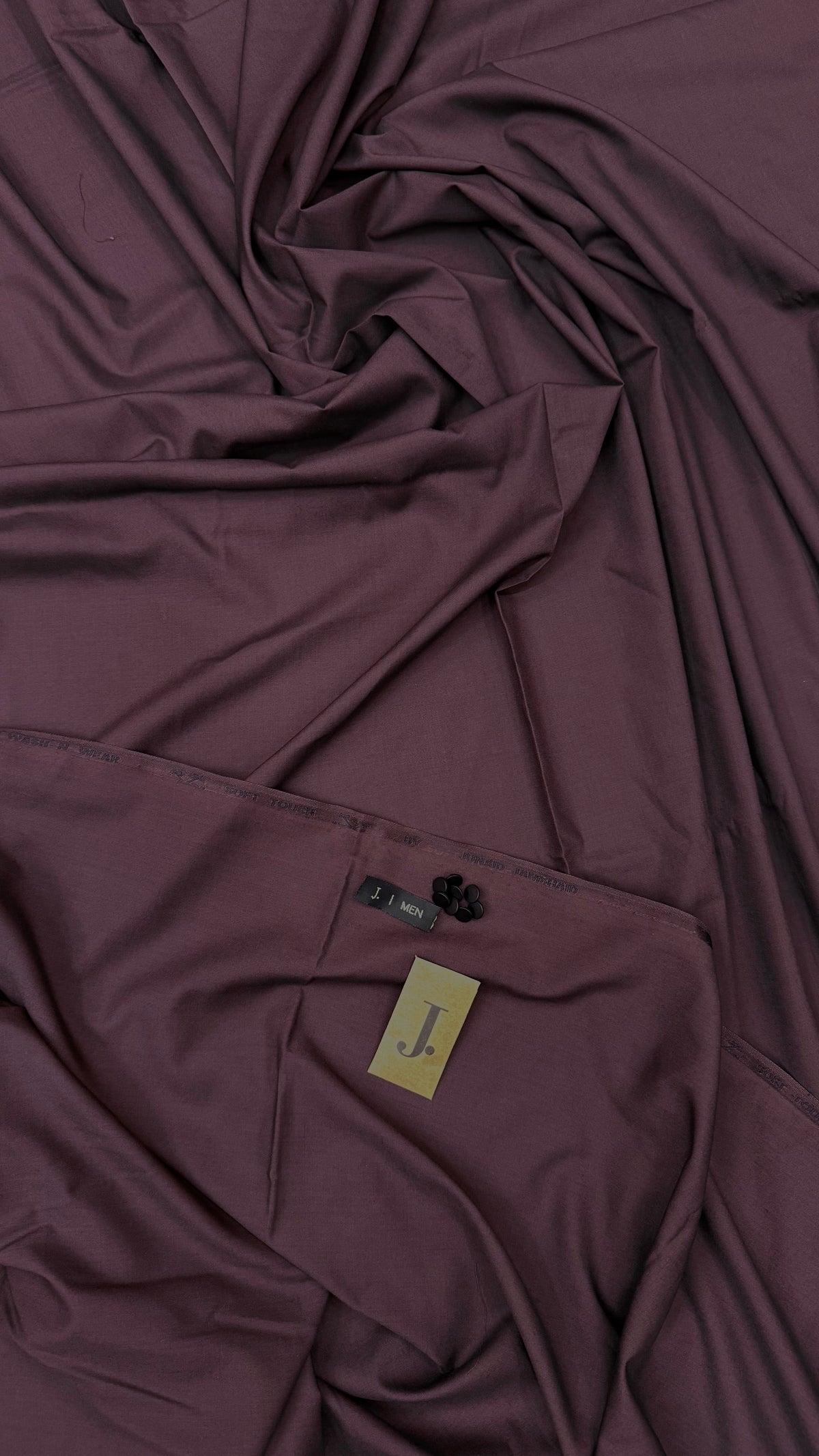 j. Brownish Wine Plum (Dark) Premium Boski Unstitched Kurta Salwar Fabric