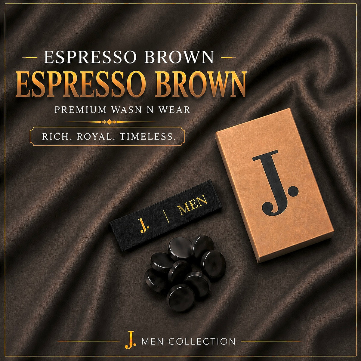 J. Men Premium Wash N Wear Fabric    – Espresso Brown –  | 4.5 Meter