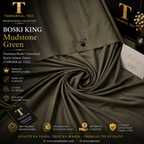 BOSKI KING Mudstone Green | Premium Imported Boski Unstitched Kurta Salwar Fabric | 4.5 MTR | By TAWAKKAL TEX