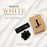 J. Men Premium Wash N Wear Fabric – White | 4.5 Meter
