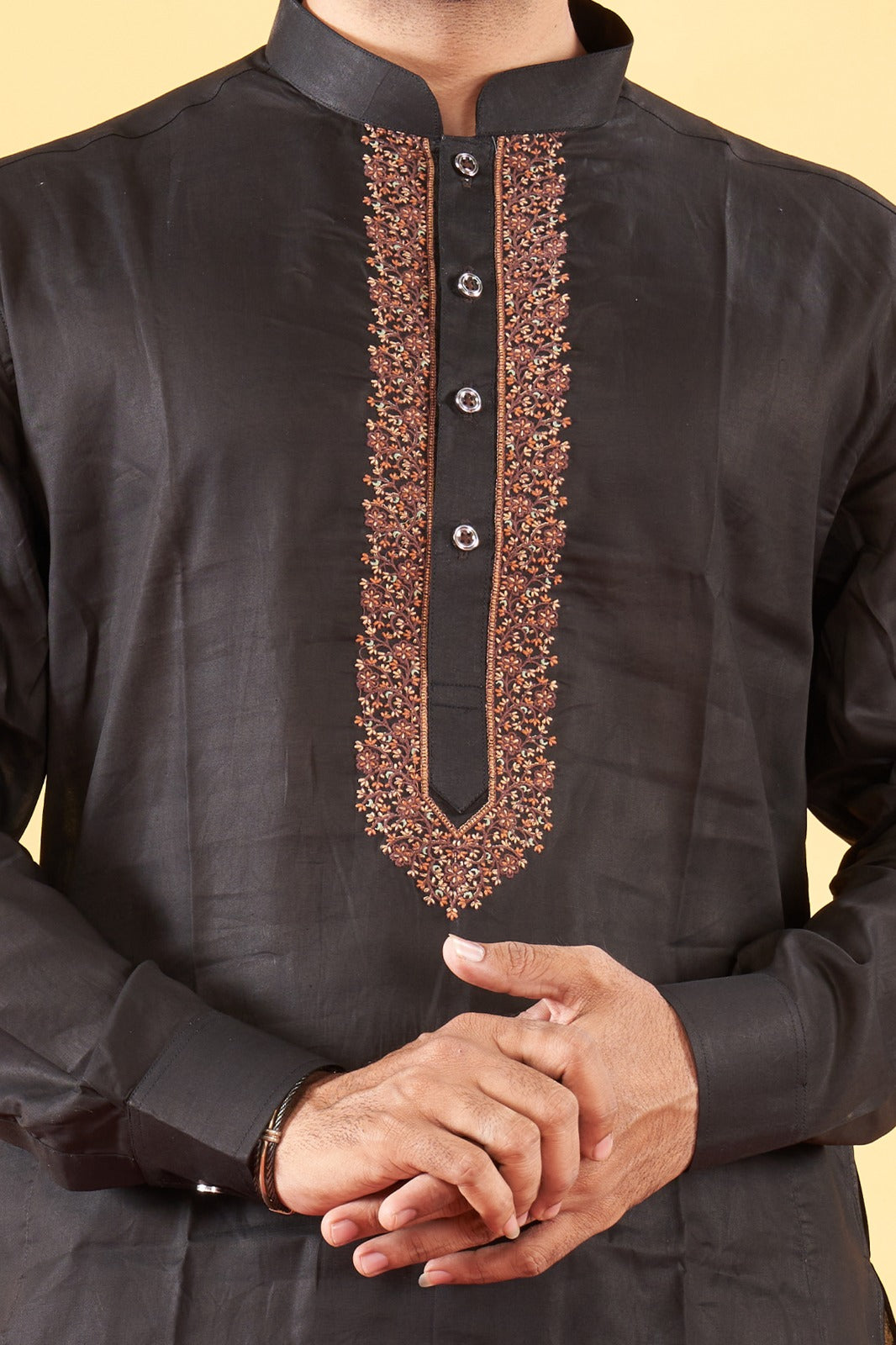 Big Kashmiri Embroidery Kurta Salwaar BLACK